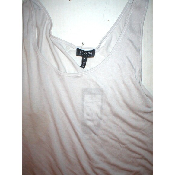 Womens New Designer Escada Sport Top Tank Sleeveless Light Gray L Modal Soft NWT - Picture 5 of 9